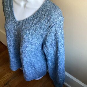 St. John's Bay Heather Blue V-Neck Sweater NWOT